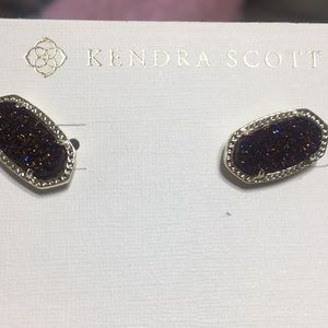 Kendra Scott Ellie Gold Stud Earrings, Dark Drusy.